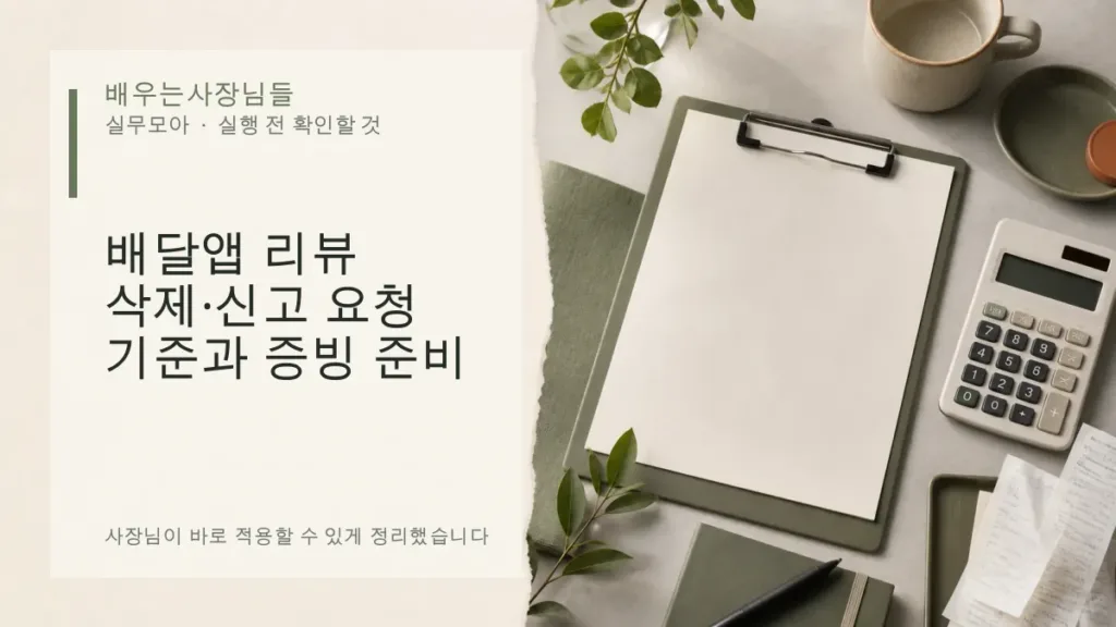 배달앱 리뷰 삭제·신고 요청 기준과 증빙 준비