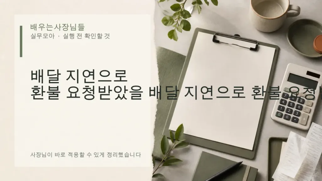 배달 지연으로 환불 요청받았을 때 음식점이 확인할 내용