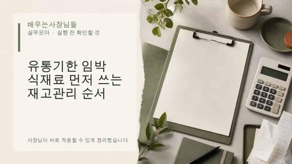 유통기한 임박 식재료 먼저 쓰는 재고관리 순서