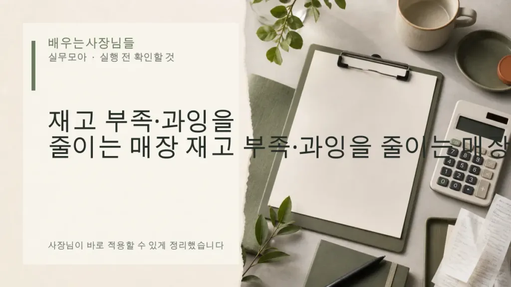 재고 부족·과잉을 줄이는 매장 재고관리 체크리스트