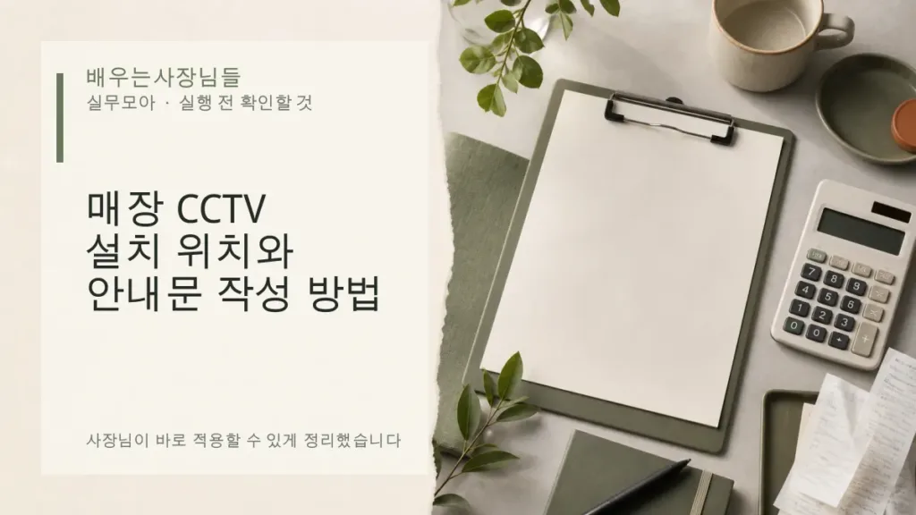 매장 CCTV 설치 위치와 안내문 작성 방법