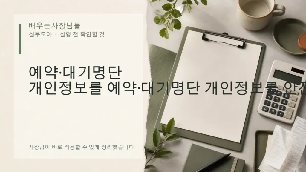 예약·대기명단 개인정보를 안전하게 관리하는 방법