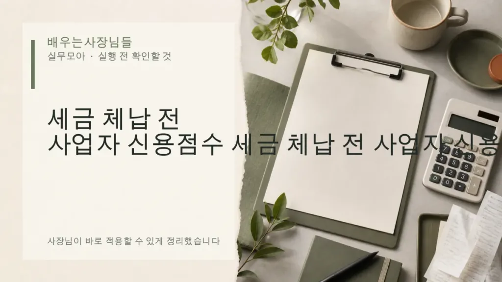 세금 체납 전 사업자 신용점수 확인하고 분납 상담하는 방법