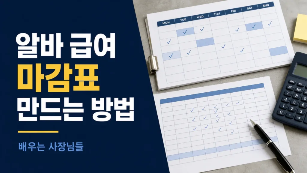 알바 급여 마감표 만드는 방법