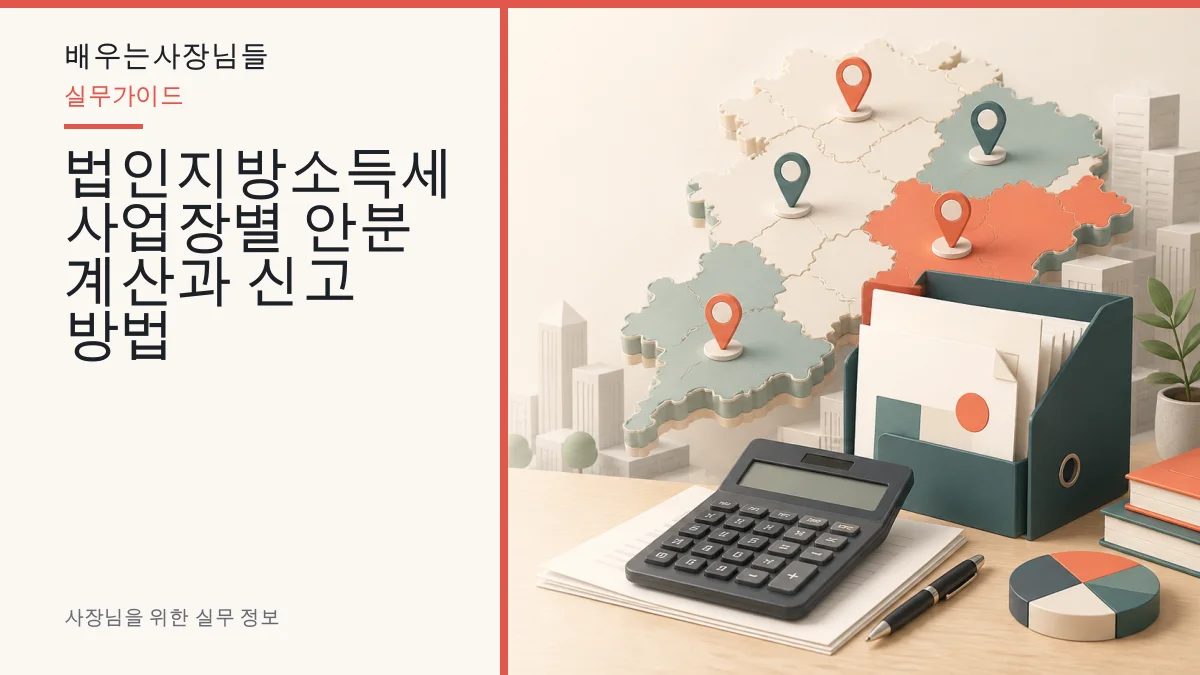 법인지방소득세 사업장별 안분 계산과 신고 방법
