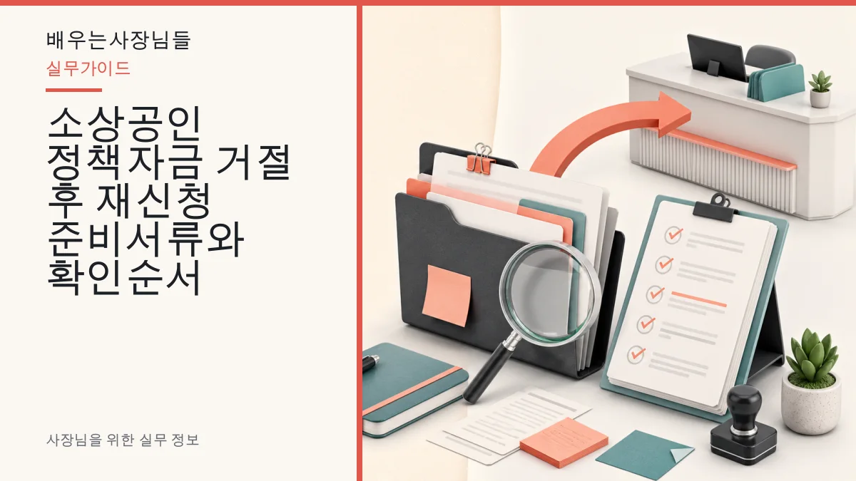 소상공인 정책자금 거절 후 재신청 준비서류와 확인순서