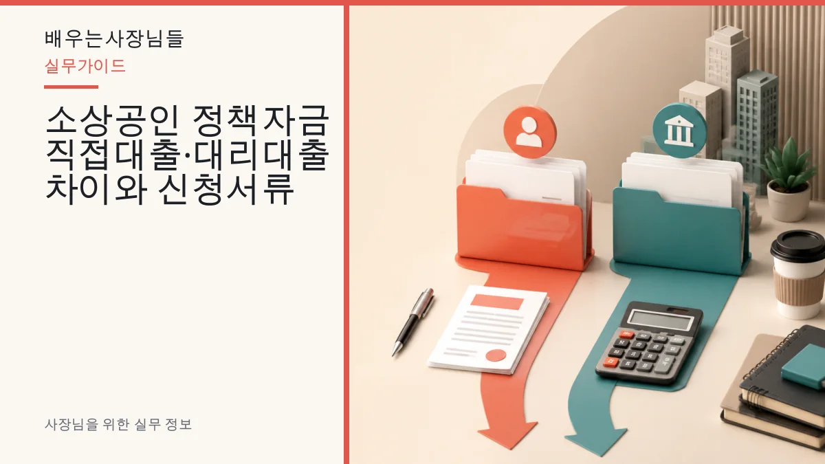 소상공인 정책자금 직접대출·대리대출 차이와 신청서류