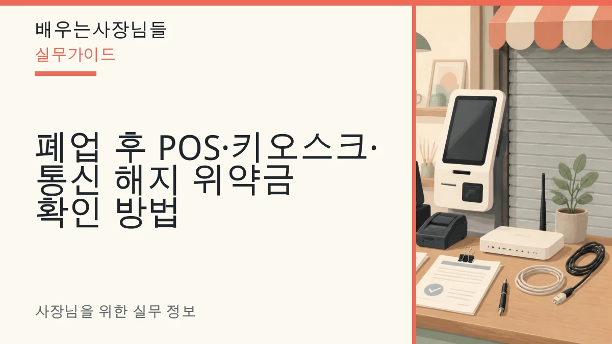 폐업 후 POS·키오스크·통신 해지 위약금 확인 방법